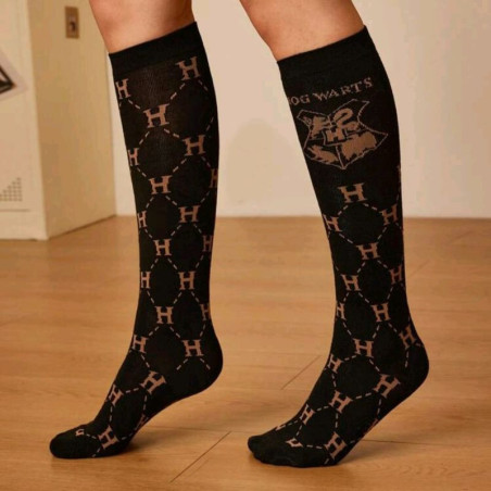 Par de Calcetines Largos Hogwarts - Accesorios Temáticos Harry Potter para Fans