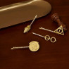 Set 4 Pasadores de Cabello Harry Potter - Lentes, Plataforma 9 3/4, Reliquias y Hedwig