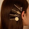 Set 4 Pasadores de Cabello Harry Potter - Lentes, Plataforma 9 3/4, Reliquias y Hedwig