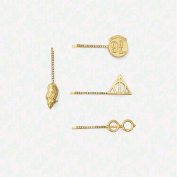 Set 4 Pasadores de Cabello Harry Potter - Lentes, Plataforma 9 3/4, Reliquias y Hedwig