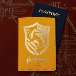 Porta Pasaporte Escudo Hufflepuff - Accesorio Mágico para Viajeros de Harry Potter