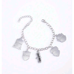 Pulsera Harry Potter Casas de Hogwarts Plateado  Joyería elegante y mágica