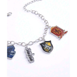 Pulsera Harry Potter Casas de Hogwarts Plateado  Joyería elegante y mágica