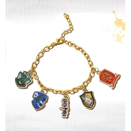 Pulsera Harry Potter Casas de Hogwarts Dorado  Elegante y mágica
