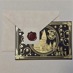 Tarjeta de Felicitaciones Castillo Hogwarts - Diseño Mágico para Fans de Harry Potter