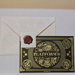 Tarjeta de Felicitaciones Plataforma 9 3/4 - Diseño Temático Harry Potter para Fiestas y Cumpleaños