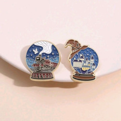 Set 2 Pines Castillo y Expreso Hogwarts | Accesorios Temáticos Harry Potter